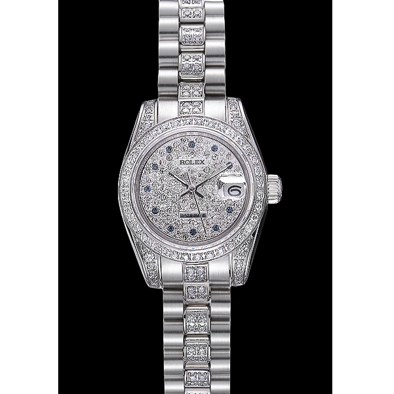 Aaa replica watch Swiss Steel 622021 Dial Stainless Diamond DateJust Rolex 0805